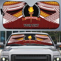 Personalised Tonga Beulah College Auto Sun Shade Polynesian Ngatu Tribal - Polynesian Pride