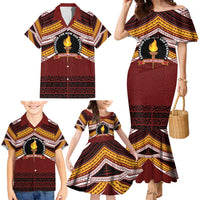 Personalised Tonga Beulah College Family Matching Mermaid Dress and Hawaiian Shirt Polynesian Ngatu Tribal