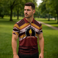 Personalised Tonga Beulah College Zipper Polo Shirt Polynesian Ngatu Tribal - Polynesian Pride