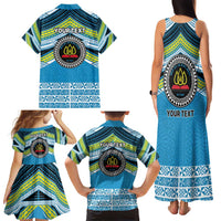 Personalised Tonga Lavengamalie College Family Matching Tank Maxi Dress and Hawaiian Shirt Polynesian Ngatu Tribal