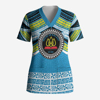 Personalised Tonga Lavengamalie College Scrub Top Polynesian Ngatu Tribal - Polynesian Pride