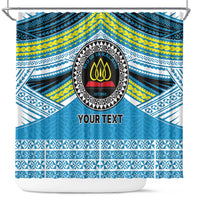 Personalised Tonga Lavengamalie College Shower Curtain Polynesian Ngatu Tribal