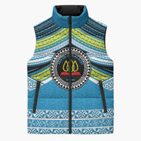 Personalised Tonga Lavengamalie College Sleeveless Puffer Jacket Polynesian Ngatu Tribal - Polynesian Pride