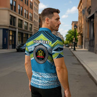 Personalised Tonga Lavengamalie College Zipper Polo Shirt Polynesian Ngatu Tribal - Polynesian Pride