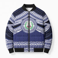 Personalised Tonga Sia'atoutai Theological College Bomber Puffer Jacket Polynesian Ngatu Tribal - Polynesian Pride