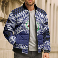 Personalised Tonga Sia'atoutai Theological College Bomber Puffer Jacket Polynesian Ngatu Tribal - Polynesian Pride