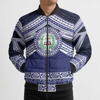 Personalised Tonga Sia'atoutai Theological College Bomber Puffer Jacket Polynesian Ngatu Tribal - Polynesian Pride