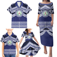 Personalised Tonga Sia'atoutai Theological College Family Matching Puletasi and Hawaiian Shirt Polynesian Ngatu Tribal