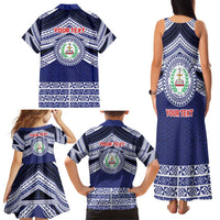 Personalised Tonga Sia'atoutai Theological College Family Matching Tank Maxi Dress and Hawaiian Shirt Polynesian Ngatu Tribal