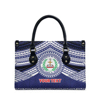 Personalised Tonga Sia'atoutai Theological College Leather Bag Polynesian Ngatu Tribal - Polynesian Pride