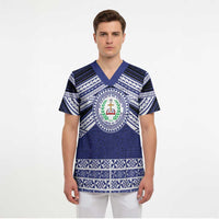 Personalised Tonga Sia'atoutai Theological College Scrub Top Polynesian Ngatu Tribal - Polynesian Pride
