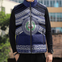 Personalised Tonga Sia'atoutai Theological College Sleeveless Puffer Jacket Polynesian Ngatu Tribal - Polynesian Pride