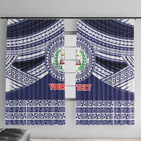 Personalised Tonga Sia'atoutai Theological College Window Curtain Polynesian Ngatu Tribal