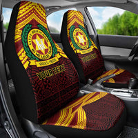 Personalised Tonga Vava'u High School Car Seat Cover Polynesian Ngatu Tribal