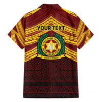 Personalised Tonga Vava'u High School Family Matching Long Sleeve Bodycon Dress and Hawaiian Shirt Polynesian Ngatu Tribal