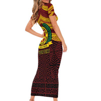 Personalised Tonga Vava'u High School Family Matching Short Sleeve Bodycon Dress and Hawaiian Shirt Polynesian Ngatu Tribal