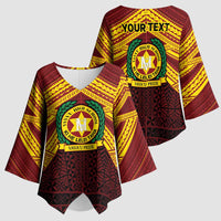 Personalised Tonga Vava'u High School Kimono Sleeve Blouse Polynesian Ngatu Tribal - Polynesian Pride