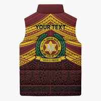 Personalised Tonga Vava'u High School Sleeveless Puffer Jacket Polynesian Ngatu Tribal - Polynesian Pride