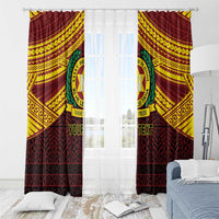 Personalised Tonga Vava'u High School Window Curtain Polynesian Ngatu Tribal