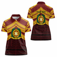 Personalised Tonga Vava'u High School Women Polo Shirt Polynesian Ngatu Tribal