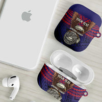 American Samoa Brave Eagle Personalized AirPods Case National Flag Color - Polynesian Pride