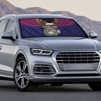 American Samoa Brave Eagle Personalized Auto Sun Shade National Flag Color - Polynesian Pride