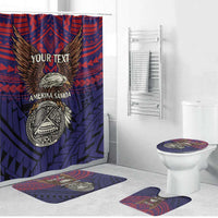 American Samoa Brave Eagle Personalized Bathroom Set National Flag Color - Polynesian Pride