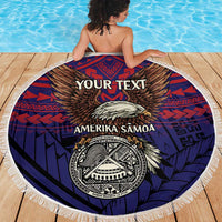 American Samoa Brave Eagle Personalized Beach Blanket National Flag Color