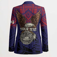 American Samoa Brave Eagle Personalized Blazer National Flag Color - Polynesian Pride