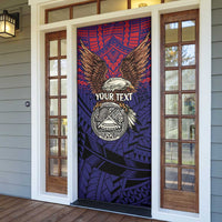 American Samoa Brave Eagle Personalized Door Cover National Flag Color - Polynesian Pride