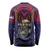 American Samoa Brave Eagle Personalized Long Sleeve Shirt National Flag Color