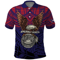 American Samoa Brave Eagle Personalized Polo Shirt National Flag Color