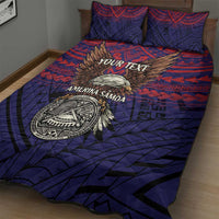 American Samoa Brave Eagle Personalized Quilt Bed Set National Flag Color