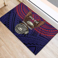 American Samoa Brave Eagle Personalized Rubber Doormat National Flag Color