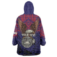 American Samoa Brave Eagle Personalized Wearable Blanket Hoodie National Flag Color LT9 - Polynesian Pride