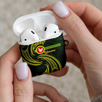 American Samoa Manua Cession Day Personalized AirPods Case Polynesian Wave Style - Polynesian Pride