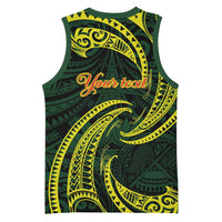American Samoa Manua Cession Day Personalized Basketball Jersey Polynesian Wave Style - Polynesian Pride