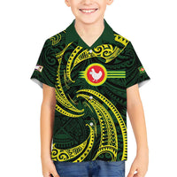 American Samoa Manua Cession Day Personalized Family Matching Short Sleeve Bodycon Dress and Hawaiian Shirt Polynesian Wave Style
