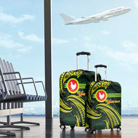 American Samoa Manua Cession Day Personalized Luggage Cover Polynesian Wave Style