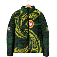 American Samoa Manua Cession Day Personalized Padded Jacket Polynesian Wave Style - Polynesian Pride