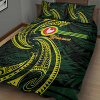 American Samoa Manua Cession Day Personalized Quilt Bed Set Polynesian Wave Style