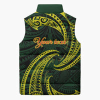 American Samoa Manua Cession Day Personalized Sleeveless Puffer Jacket Polynesian Wave Style - Polynesian Pride