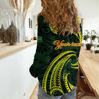 American Samoa Manua Cession Day Personalized Women Casual Shirt Polynesian Wave Style LT9 - Polynesian Pride