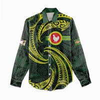 American Samoa Manua Cession Day Personalized Women Casual Shirt Polynesian Wave Style LT9 - Polynesian Pride