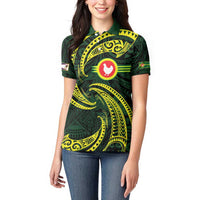 American Samoa Manua Cession Day Personalized Women Polo Shirt Polynesian Wave Style