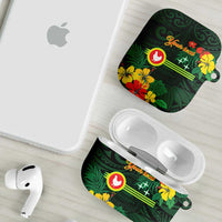 American Samoa Manu'atele Personalized AirPods Case Manua Island Hibiscus Flowers - Polynesian Pride