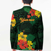 American Samoa Manu'atele Personalized Blazer Manua Island Hibiscus Flowers - Polynesian Pride