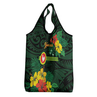American Samoa Manu'atele Personalized Grocery Bag Manua Island Hibiscus Flowers