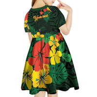 American Samoa Manu'atele Personalized Kid Short Sleeve Dress Manua Island Hibiscus Flowers