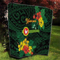 American Samoa Manu'atele Personalized Quilt Manua Island Hibiscus Flowers